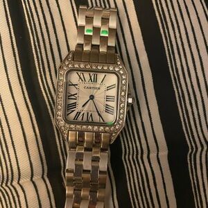 Gorgeous  Silver Timepiece with Sparkling Details/ REPRODUCTION.- like new